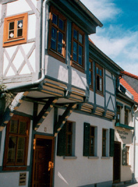 sanierter Erker am Fachwerkhaus